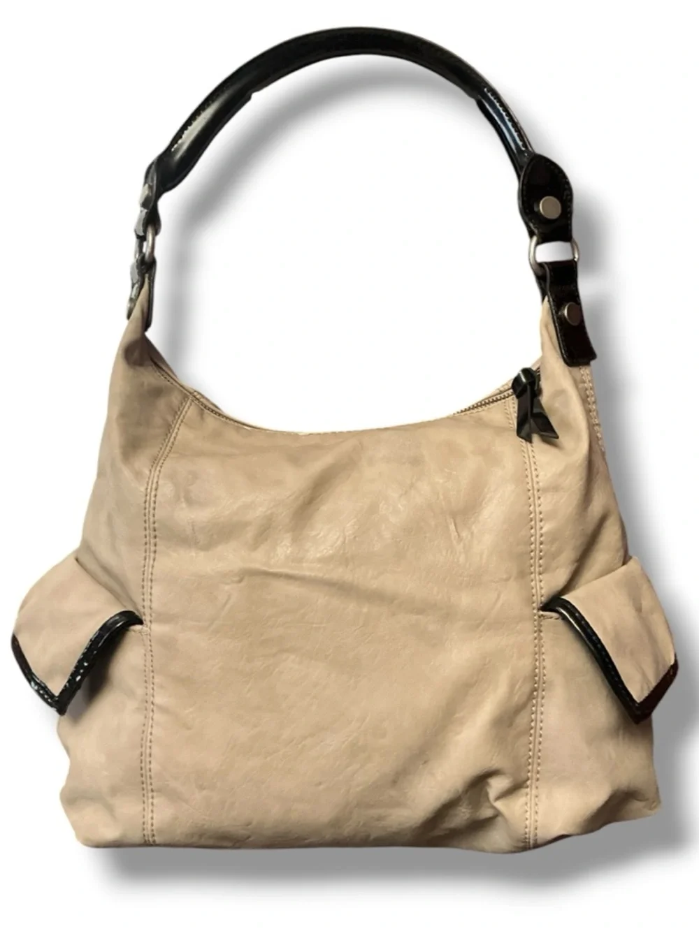Simply Vera Vera Wang Beige Hobo with Dark Trim and Handle